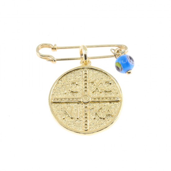 Double sided Constantinato gilt silver with barrette and eyelet, 2981.