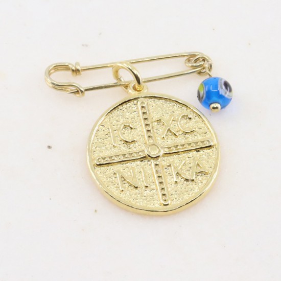 Double sided Constantinato gilt silver with barrette and eyelet, 2981.