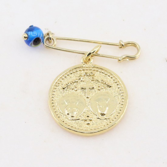 Double sided Constantinato gilt silver with barrette and eyelet, 2981.