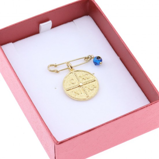 Double sided Constantinato gilt silver with barrette and eyelet, 2981.