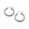Twisted silver hoops in 15mm, 2914.