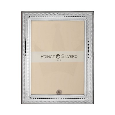 Prince Silvero frame striated design outside with 925° silver, 13x18 cm, MA/S423WB.