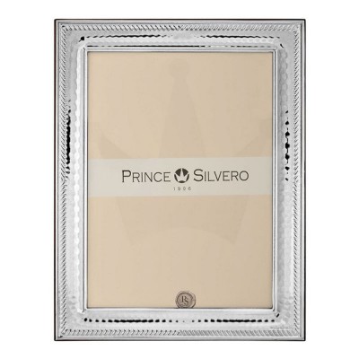 Prince Silvero frame striated design outside with 925° silver, 18x24 cm, MA/S423WA.