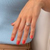 Single stone ring Excite Fashion Jewellery, rosette with white cubic zirconia in platinum plated sterling silver, D-55-AS-S-105.