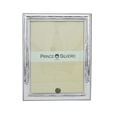 Κορνίζα Prince Silvero σχέδιο σφυρήλατο σιρίτι με ασήμι 925°, 18x24 cm, MA/S412WA.