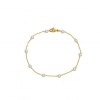 Excite fashion jewelery handmade steel bracelet with gold plated chain and rosary with white pearls, B-1522-01-39, 2850.