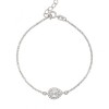 Excite Fashion Jewellery bracelet, rosette, drop design with white cubic zirconia, made of plated sterling silver, B-46-AS-S-79.