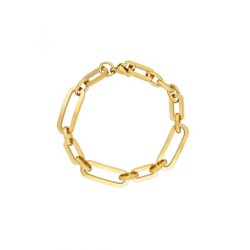 Excite fashion jewelery gold plated stainless steel interchangeable link chain bracelet, B-YH2004A-G-75, 2862.