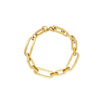 Excite fashion jewelery gold plated stainless steel interchangeable link chain bracelet, B-YH2004A-G-75, 2862.