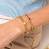 Excite fashion jewellery double chain stainless steel gourmet bracelet with crystals, B-YH513A-COLORFUL-G-65, 2863.