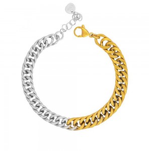 Bracelet from excite fashion jewellery half & half stainless steel in silver and gold color, B-YH668A-G-65, 2861.