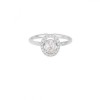Single stone ring Excite Fashion Jewellery, rosette with white cubic zirconia in platinum plated sterling silver, D-55-AS-S-105.
