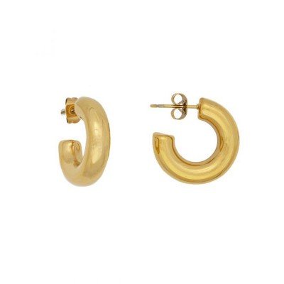 Σκουλαρίκια κρίκοι Excite Fashion Jewellery μπούλ, από επιχρυσωμένο ανοξείδωτο ατσάλι, E-69-51G, 2854.