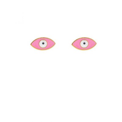 Earrings by excite fashion jewellery, pink and white enamel gold plated stainless steel studs, E003-PINK-4, 2853.