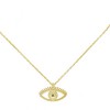 Excite fashion jewellery eyelet necklace with green zircon in gold-plated silver, K-102-PRAS-G-105, 2873.