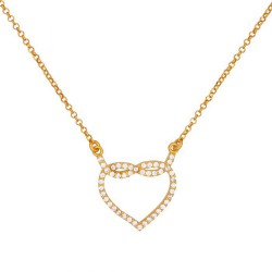 Heart necklace by Excite Fashion Jewellery featuring the infinity symbol and white cubic zirconia in gold plated sterling silver, K-115-AS-G-105.