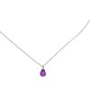 Excite Fashion Jewellery necklace made of platinum plated silver 925° with a single purple cubic zirconia drop, K-30-MOB-S-105.