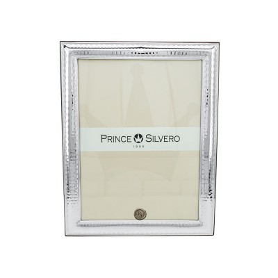 Κορνίζα Prince Silvero σχέδιο σιρίτι σφυρήλατο μέσα-έξω με ασήμι 925°, 9x13 cm, MA/S416WD.