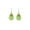 Σκουλαρίκια Excite fashion jewellery σταγόνα από ανοξείδωτο επίχρυσο ατσάλι με πράσινο κρύσταλλο Swarovski, S-852-01-28-8.
