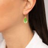 Σκουλαρίκια Excite fashion jewellery σταγόνα από ανοξείδωτο επίχρυσο ατσάλι με πράσινο κρύσταλλο Swarovski, S-852-01-28-8.