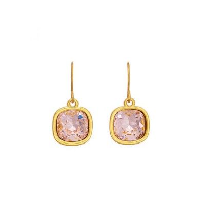 Excite fashion jewellery earrings made of stainless gold plated steel with nude Swarovski crystal, S-853-01-11-69.