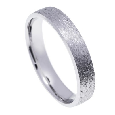 Βέρες Στεργιάδης 14 Κ λευκός χρυσός σαγρέ 4,50 mm (20-05), 2681.