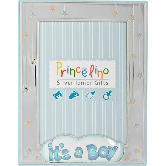 Ασημένια παιδική κορνίζα it's a boy 13 cm x 18 cm, Prince Silvero, MA/148B-C.