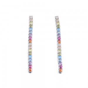 Rainbow dangling silver earrings, 2988.