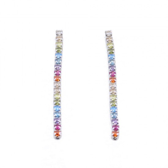 Rainbow dangling silver earrings, 2988.