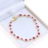 Silver riviera bracelet with red and white zircons, 2989.