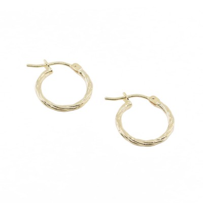 Small twist design hoops in 9K yellow gold, 2991.