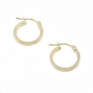 Smooth design small hoops in 9K yellow gold, 2992.