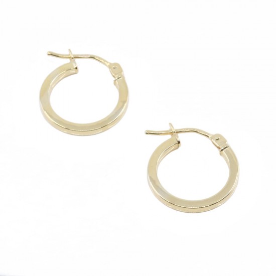 Smooth design small hoops in 9K yellow gold, 2992.