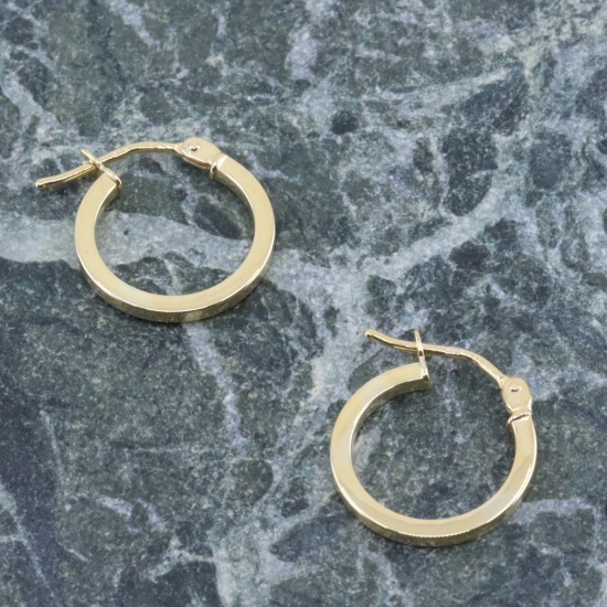 Smooth design small hoops in 9K yellow gold, 2992.