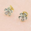 Daisy earrings with light ciel zircon in gold-plated silver, 2998.