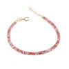 Bracelet in "sock" design with many small white and red zircons, gold plated, 2999.