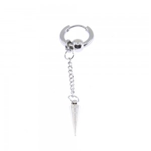 Cone dangling earring, unisex, steel, 3020.