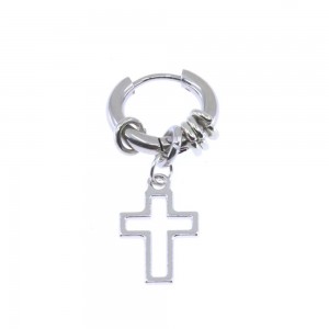 Σκουλαρίκι σταυρός, unisex, ατσάλινο, 3021.