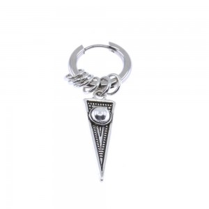 Triangle earring, unisex, steel, 3022.