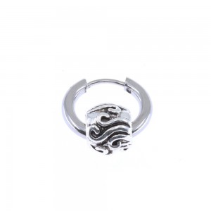 Ball earring with design, unisex, steel, 3023.