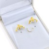 Children's yellow dolphin earrings, silver with enamel, 3029.