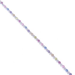 Βραχιόλι ριβιέρα rainbow, ασημένιο με zircon, 3033.