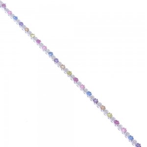 Βραχιόλι ριβιέρα rainbow, ασημένιο με zircon, 3033.