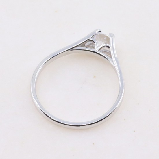 Μονόπετρο δαχτυλίδι λευκός χρυσός 9 Κ με zircon, 3065.