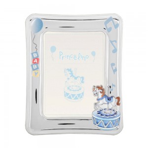 Silver children's carousel frame 9 cm x 13 cm, Prince Silvero, MA/300D-C.