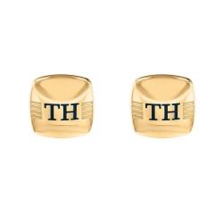 Tommy Hilfiger square gold-plated steel cufflinks with TH logo, 2790189.