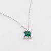 Silver 925° rosette necklace with green zircon, 3071.