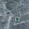 Silver 925° rosette necklace with green zircon, 3071.