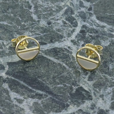 Round earrings 925° gold plating, 3073.