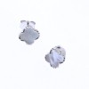 Van Cleef design earrings, silver with white enamel, 3075.
